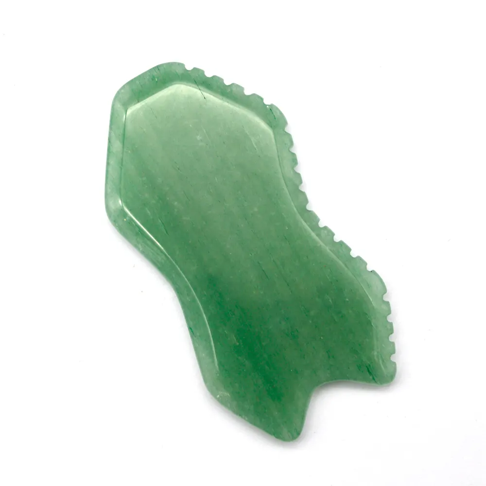 Alta calidad verde Aventurina Gua Sha personalizado raspado Guasha herramienta Facial Jade antienvejecimiento Gua Sha piedra herramienta de masaje para el cuidado de la piel