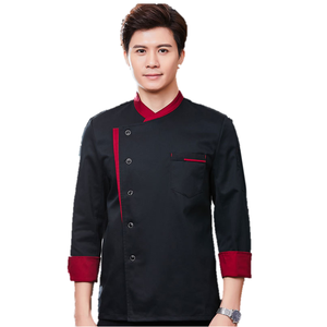 Veste de Chef Homme Femme Automne Unie, Vêtement de Travail pour <span class=keywords><strong>Restaurant</strong></span>, Boulangerie, Traiteur, Manteau de Cuisine, Chemise à Manches Longues - Product Image 5