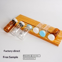 Flacon en verre de 5 ml pour poudre lyophilisée, flacon de 7 ml/10 ml pour sérum, finition sablée, compact, portable, nouveau couvercle transparent, sérum pour les soins capillaires