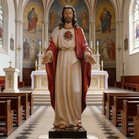 Statue religieuse en résine peinte à la main, réaliste, de Jésus-Christ et de la Vierge Marie, pour la décoration intérieure et les objets de collection (vente en gros)