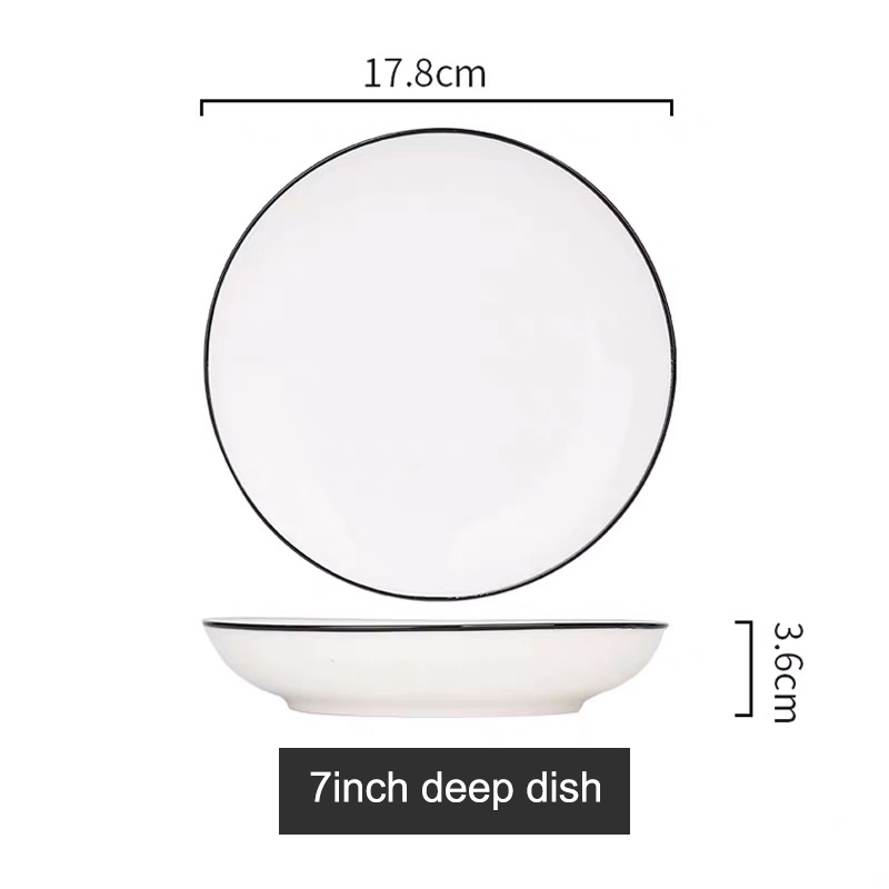 Blanco profundo de la placa de 7 pulgadas