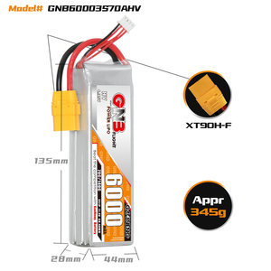 EU GAONENG GNB แบตเตอรี่แรงดันสูง 6000mah 3S 11.4V 70C/140C พร้อม XT90/XT60 ซอฟท์แพ็คแบตเตอรี่ลิเธียมไอออน RC รถโดรน RC - Product Image 2