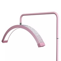 Lampe de beauté diamant rose en forme de U, lumière d'appoint demi-lune pour extensions de cils, nail art et travaux en salon