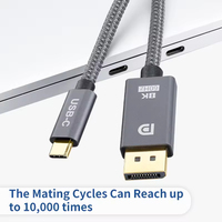 Cable ULT-unite USB Tipo-C a DP de 2m/3m, 8K 60Hz 4K 144Hz, con blindaje combinado y cubierta trenzada, en stock