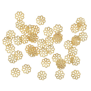 Flower Shape <b>Metal</b> Jewelry Findings 18K Gold And Silver Plated For <b>Bracelet</b> Making Eight Petaled Spacer Components - Product Image 3