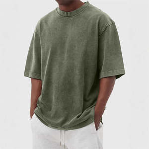 Camiseta de Algodón Personalizada para Hombre, 260 g/m², 250 g/m², Lisa, Lavado Vintage, Gruesa, Talla Grande, Fabricante de Camisetas - Product Image 4