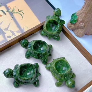 Sculpture <span class=keywords><strong>de</strong></span> tortue en jade Xiuyu naturel, sculptée à la main, <span class=keywords><strong>figurine</strong></span> <span class=keywords><strong>de</strong></span> tortue en jade serpentine vert 10 cm, tendance <span class=keywords><strong>de</strong></span> la mode pour la décoration Feng Shui - Product Image 2