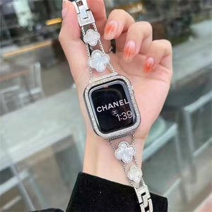 <span class=keywords><strong>Bracelet</strong></span> de luxe pour femmes et filles, <span class=keywords><strong>bracelet</strong></span> de montre en acier inoxydable, <span class=keywords><strong>bracelet</strong></span> de montre à quatre feuilles de trèfle pour <span class=keywords><strong>Apple</strong></span> Iwatch S11 S10 Ultra 42 mm - Product Image 2
