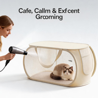 Sac et boîte de séchage pliables portables pour chats et chiens avec design anti-rayures en PU et coton pour animaux de petite taille, pour la baignade