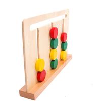 Jeu de tri Montessori QISHOU à trois couleurs, ensemble de perles en bois à enfiler pour la discrimination visuelle, pour les enfants de 2 à 7 ans