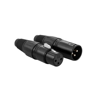 Connecteur XLR mâle femelle 3 broches noir 10A nickelé avec verrouillage à loquet - Product Image 1