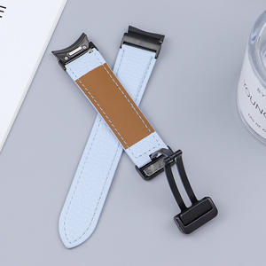 Correa de hebilla magnética 20 22mm para Galaxy Watch 6 5 4 <span class=keywords><strong>40</strong></span> 44mm sin huecos para Samsuang Galaxy Watch 6 4 Classic 43 47mm correa de cuero - Product Image 5