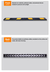 <span class=keywords><strong>Merak</strong></span> RU-750-1 165CM/180CM/200CM Rampa in gomma gialla riflettente resistente per blocco parcheggio, garage, camion e auto - Product Image 5