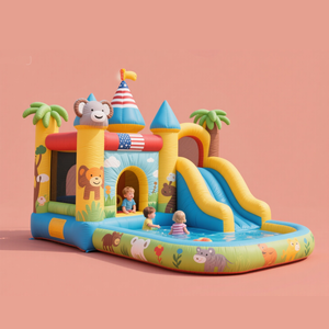 Château gonflable combiné avec toboggan pour enfants, fabriqué sur mesure en usine, pour les fêtes à domicile avec souffleur - Product Image 2