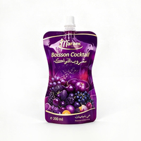 Pochettes Doypack Mylar personnalisées transparentes et colorées avec bec verseur pour jus, purée et jus biologiques