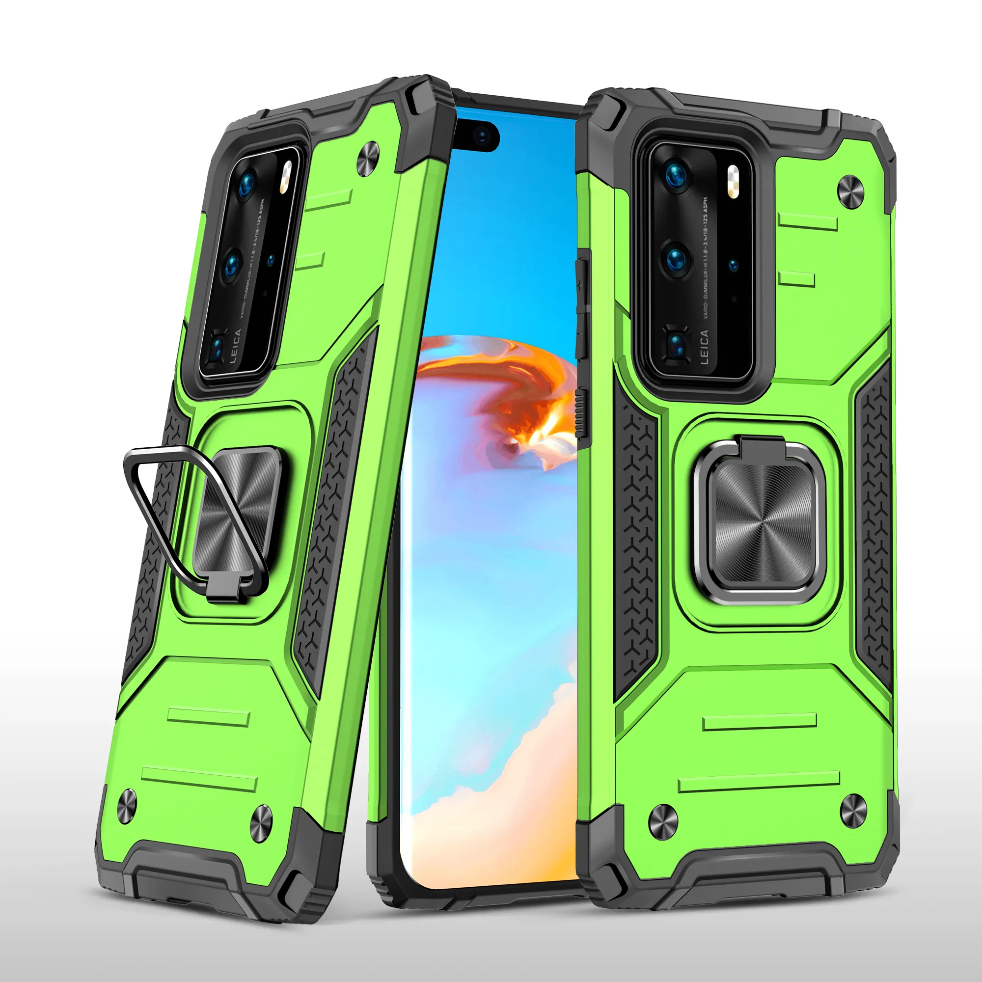 Free Shipping case for huawei p40 pro plus anti-fall defense case for huawei Y6 Y7 Y8 ring holder phone case