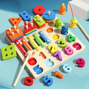 Juego <span class=keywords><strong>de</strong></span> <span class=keywords><strong>Mesa</strong></span> <span class=keywords><strong>de</strong></span> Madera 3D Cuatro en Uno para Reconocimiento <span class=keywords><strong>de</strong></span> Formas y Colores, Rompecabezas Educativo <span class=keywords><strong>de</strong></span> Aprendizaje del Alfabeto y Números para Niños <span class=keywords><strong>de</strong></span> 3 a 6 <span class=keywords><strong>Años</strong></span> - Product Image 3