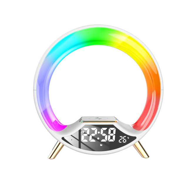 New 3-in-1 Wireless Multifunctional Colorful Night Light Clock Smart Light Bluetooth Speaker Atmosphere Light