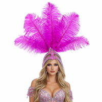 Accessoires pour Costumes de Fête et de Festival, Séances Photo et Tournages Commerciaux : Bandeau et Coiffe en Plumes d'Autruche et Paillettes