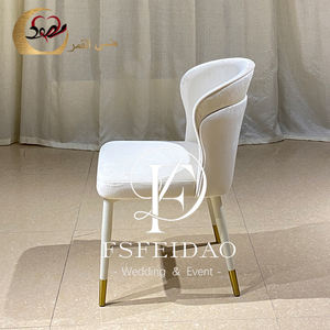 Sillas Metálicas Contemporáneas Nórdicas con Tapicería de Terciopelo Blanco para Eventos de Lujo - Product Image 3