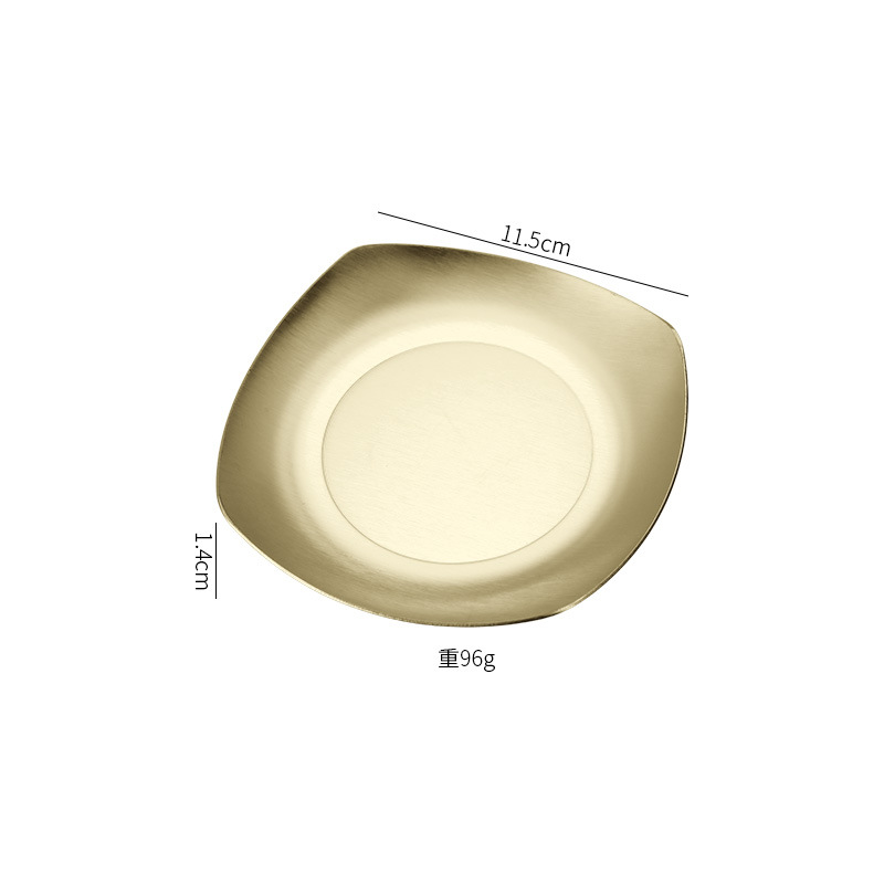 Plato Cuadrado 11,5 cm (Circonio Oro)