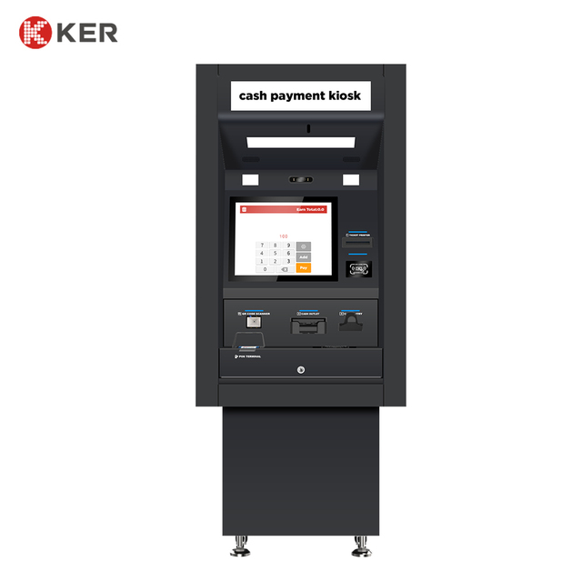 KER ODM OEM Bank Kiosk System SDK Capacitive Touch Screen Floor Standing Installation Cash Deposit Payment Barcode Reader