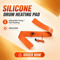 Chauffe-tambour en silicone 200L pour fûts d'huile, étanche et résistant à l'huile, avec thermostat pour le chauffage industriel des liquides
