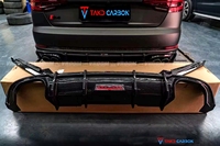 TAKD Nouveau diffuseur arrière à visser en fibre de carbone 3K sergé noir carbone pour Audi S4 A4 B9 2019