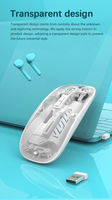 Nouvelle souris sans fil USB + Type-C rechargeable, transparente, RGB, 2.4G, mini souris transparente pour ordinateur de bureau