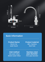 Robinet d'eau chaude instantanée sans réservoir 3000W avec affichage numérique LED de la température, élément chauffant en acier inoxydable, pour usage domestique et hôtelier
