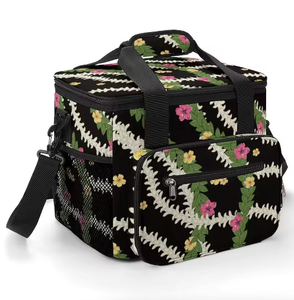 Sac isotherme de pique-nique portable, grande capacité, écologique, imperméable, personnalisé avec motif Puakenikeni Hawaïen - Product Image 1