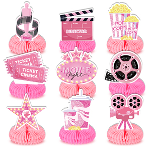 FW066 Film Nuit Thème Film Nid D'abeille Pièce Maîtresse pour Fille Rose Film Théâtre Fête Nid D'abeille <span class=keywords><strong>Centre</strong></span> <span class=keywords><strong>De</strong></span> <span class=keywords><strong>Table</strong></span> Décorations - Product Image 6