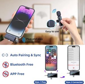H65 Triple-Tương Thích Không Dây Lavalier <span class=keywords><strong>Microphone</strong></span> Cho Điện Thoại/PC Live Streaming Kép Mic Hệ Thống Với Giảm Tiếng Ồn Mini Thiết Kế - Product Image 3