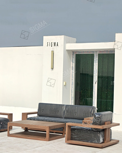 Sofá Minimalista de Teca, Líneas Sencillas, Moderno, para Hogar, Jardín, Boutique, Hotel, Terrazas - Product Image 3