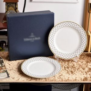 <span class=keywords><strong>Weibo</strong></span> เครื่องใช้บนโต๊ะอาหารสไตล์ชนบทแบบย้อนยุคเบาหรูหราชามข้าวจานซุปขนาดใหญ่จานแบน - Product Image 1