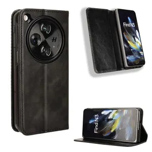 Shopify Top Selling for OPPO Find N3 / OnePlus Open Magnetic Buckle Retro Texture Leather Phone Case