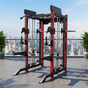Estación Multifuncional Comercial y Doméstica: Combo de Rack de Sentadillas, Máquina Smith, Cable Crossover, Polea de Potencia y Equipo de Gimnasio <span class=keywords><strong>Multipower</strong></span> Trainer - Product Image 1