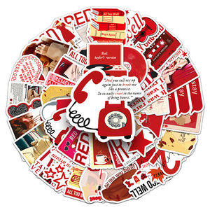 Pegatinas 50 piezas estrella europea y americana cantante <span class=keywords><strong>Taylor</strong></span> <span class=keywords><strong>álbum</strong></span> rojo impermeable decorativo portátil teléfono móvil pegatina estética - Product Image 5