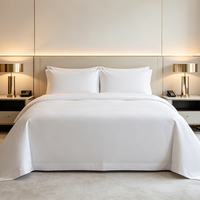 Draps de lit d'hôtel haut de gamme 100% coton à fibres longues, doux, résistants à la décoloration, pour les hôtels, les spas et l'hôtellerie