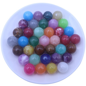 도매 6mm-24mm 다채로운 아크릴 마블 라운드 비즈 루즈 비즈 DIY 키체인 펜던트 백팩 폰 가방 액세서리 - Product Image 5