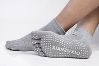 Chaussettes à cinq doigts en coton avec logo personnalisé de qualité, élégantes et roses