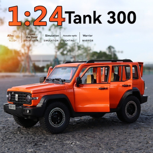 Modelo de Auto Fundido a Presión 1:24 Tanque <span class=keywords><strong>300</strong></span> con Sonido y Luz, Puerta Abatible, Decoración Coleccionable, Modelo de Metal de Auto de Marca China - Product Image 2