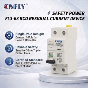 Disjoncteur différentiel électronique et magnétique CNFLY IID RCD 2 pôles, <span class=keywords><strong>40A</strong></span> 63A 230V, protection Li, montage sur rail - Product Image 1