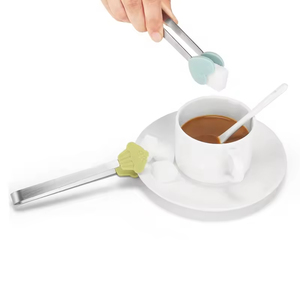 Stainless Steel Ice Cube Sugar Serving Tongs with Silicone Food Grill BBQ Clip for Party <b>Accessories</b> - Product Image 2