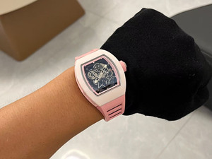 A New Fashionable, Classic and Elegant Style Luxurious pink Ceramic <b>Skeletonized</b> Tourbillon <b>Automatic</b> Mechanical Men's <b>Watch</b> - Product Image 3
