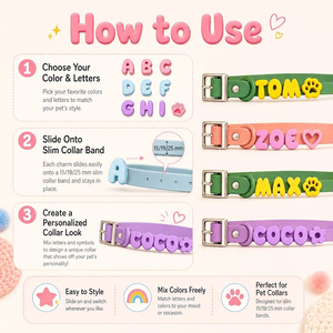 Wholesale Personalized Name Collar <b>Slide</b> English Letters for DIY Pet Collar Charms Traction Rope Decorative Silicone Dog Pendant - Product Image 4