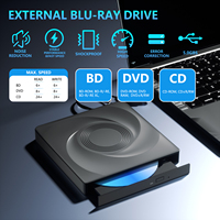 Blu-ray Burner External Optical Drive CD DVD DVD-RW USB3.0 Laptop Friendly Desktop Easy to Carry
