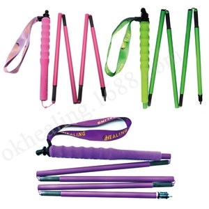 Bâtons de randonnée Okhealing, 5 sections, en fibre de carbone, pliables, légers, réglables, pour la randonnée et la marche, couleur violette - Product Image 3