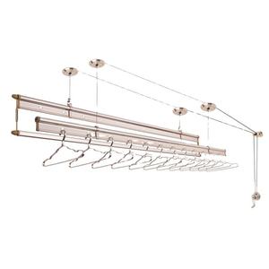 Porte-vêtements mural et de <span class=keywords><strong>plafond</strong></span> en acier inoxydable, manuel, simple, flexible, <span class=keywords><strong>pour</strong></span> l'intérieur - Product Image 2