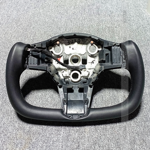Volant en cuir Nappa YOKE chauffant pour Tesla modèle Y microfibre forme pilote cuir Alcantara mat fibre de carbone <span class=keywords><strong>2021</strong></span> 2022 - Product Image 2
